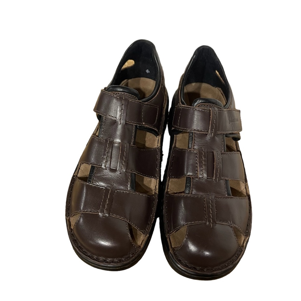 Josef Seibel Brown leather sandals size 45 chart at very last photo for us size